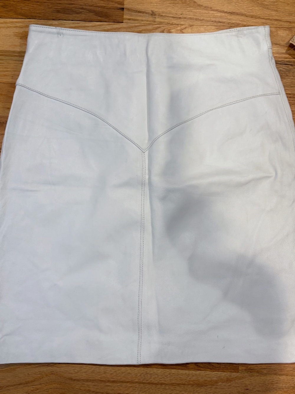 Vintage Yucatan Bay White Leather Pencil Skirt NWT Size 16